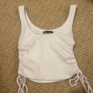Cute white tight tank top from Zara
